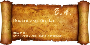 Budinszky Anita névjegykártya